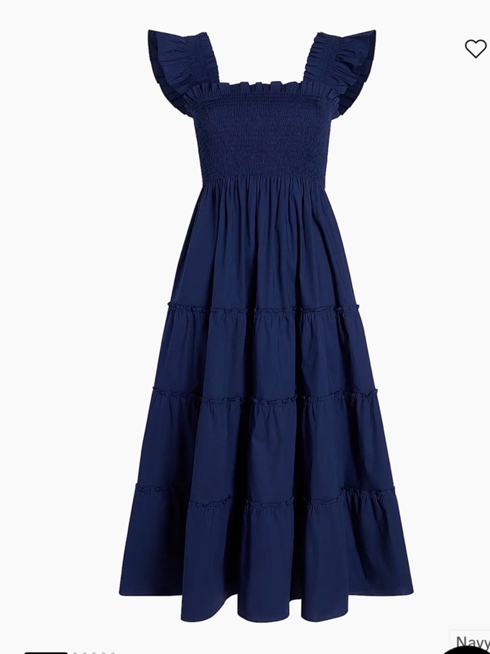 Hill House Deep Blue Smocked Tiered Midi Dress - Picture 4 of 12